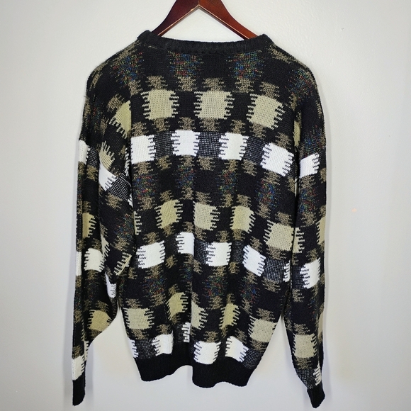 Vintage Protege Knit Crewneck Grandpa Sweater Geometric Men's Size Large - Picture 4 of 12